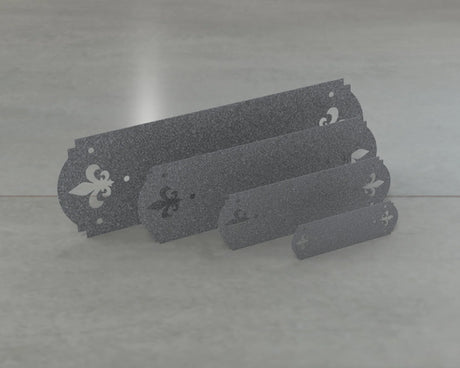 Crowned Fleur De Lis Style Straight Brackets - Various Sizes - Wood Post Brackets - construction brackets - brackets for post and beam construction - beam supports - post support - timber frame brackets - barndominium brackets - exposed beam brackets