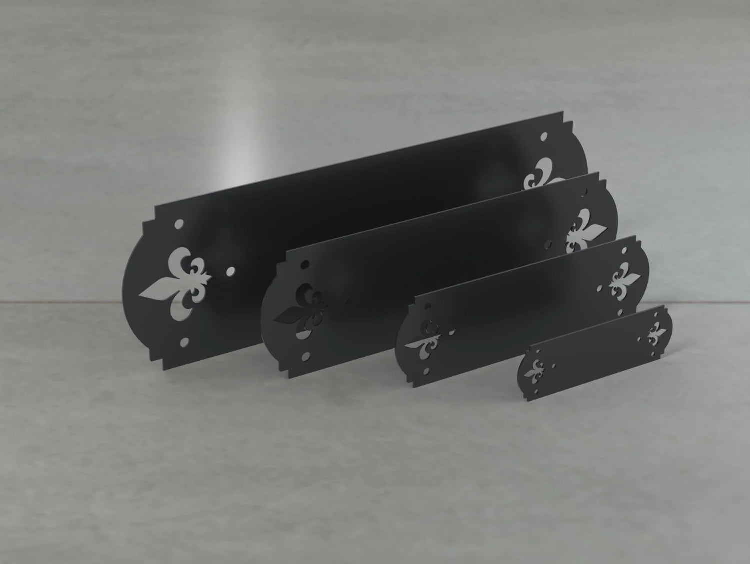 Crowned Fleur De Lis Style Straight Brackets - Various Sizes - Wood Post Brackets - construction brackets - brackets for post and beam construction - beam supports - post support - timber frame brackets - barndominium brackets - exposed beam brackets