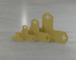 Crowned Fleur De Lis Style T Brackets - Various Sizes - Wood Post Brackets - construction brackets - brackets for post and beam construction - beam supports - post support - timber frame brackets - barndominium brackets - exposed beam brackets
