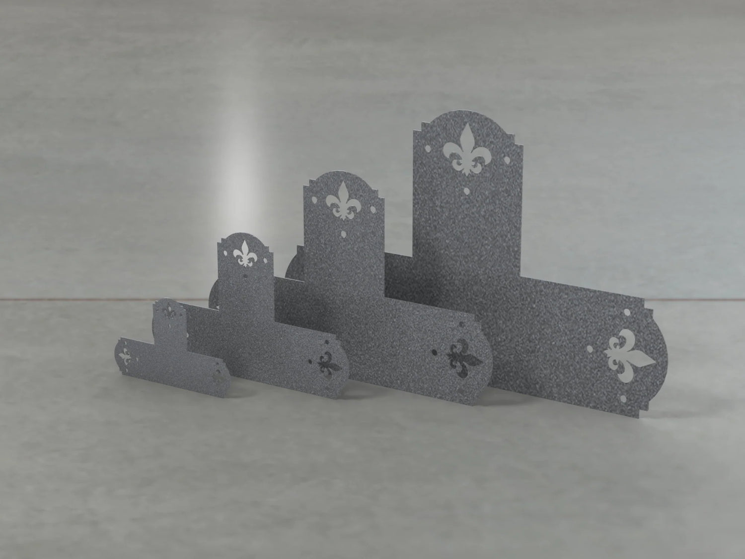 Crowned Fleur De Lis Style T Brackets - Various Sizes - Wood Post Brackets - construction brackets - brackets for post and beam construction - beam supports - post support - timber frame brackets - barndominium brackets - exposed beam brackets