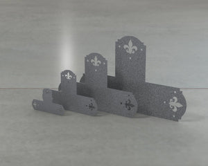 Crowned Fleur De Lis Style T Brackets - Various Sizes - Wood Post Brackets - construction brackets - brackets for post and beam construction - beam supports - post support - timber frame brackets - barndominium brackets - exposed beam brackets