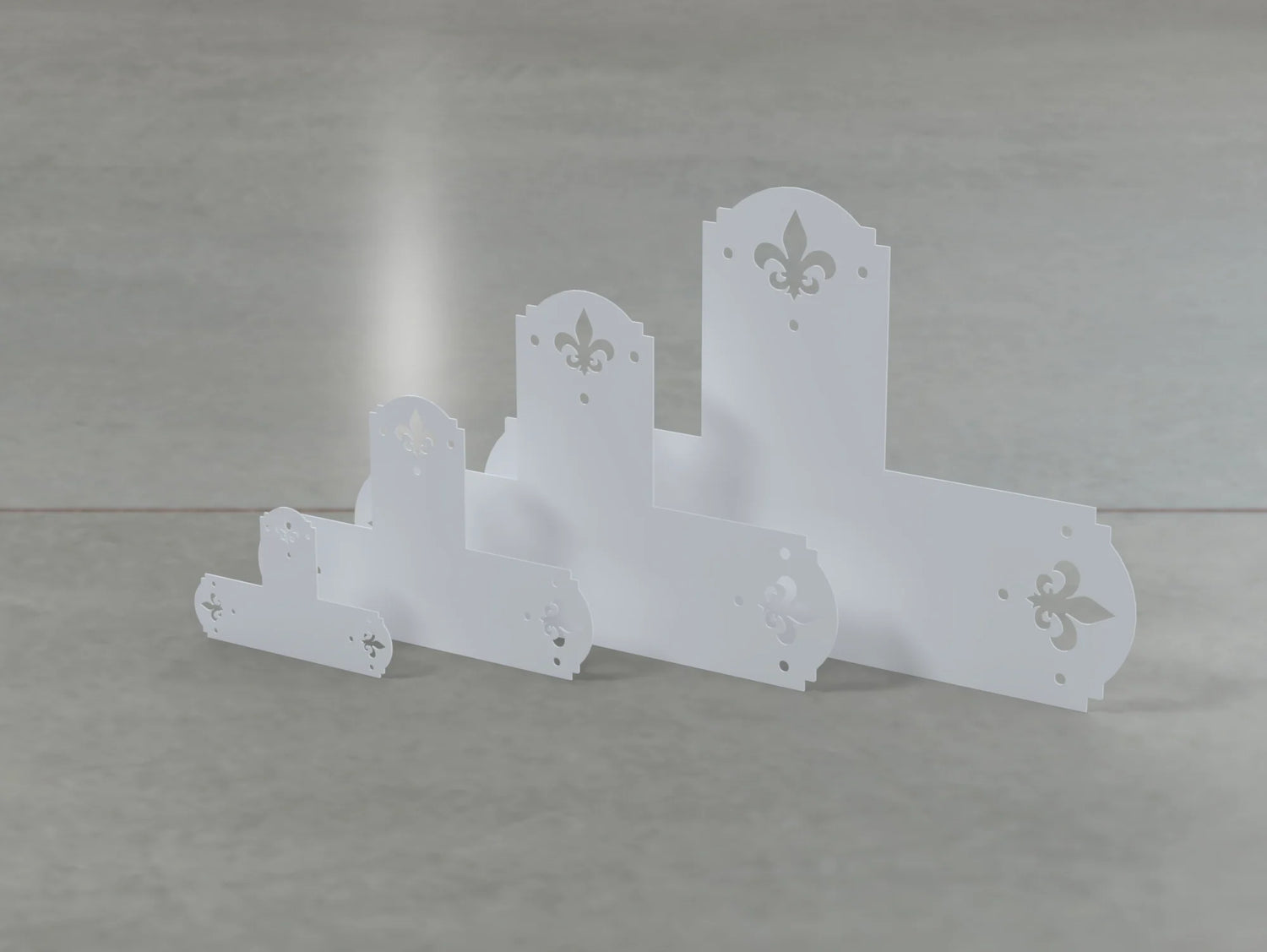 Crowned Fleur De Lis Style T Brackets - Various Sizes - Wood Post Brackets - construction brackets - brackets for post and beam construction - beam supports - post support - timber frame brackets - barndominium brackets - exposed beam brackets