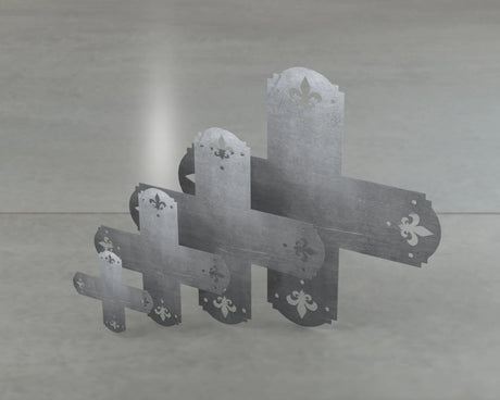 Crowned Fleur De Lis Style X Brackets - Various Sizes - Wood Post Brackets - construction brackets - brackets for post and beam construction - beam supports - post support - timber frame brackets - barndominium brackets - exposed beam brackets