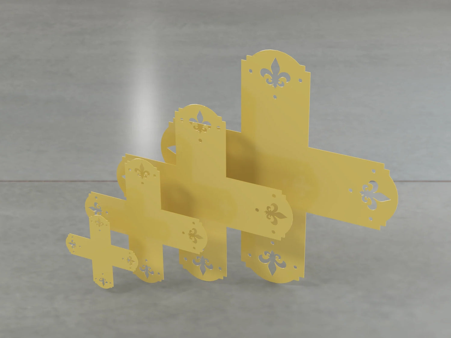 Crowned Fleur De Lis Style X Brackets - Various Sizes - Wood Post Brackets - construction brackets - brackets for post and beam construction - beam supports - post support - timber frame brackets - barndominium brackets - exposed beam brackets