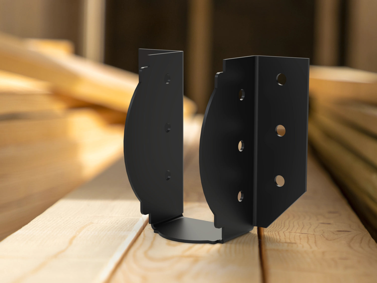 Joist Hangers - Crowned Style - True Sizes - Wood Post Brackets - construction brackets - brackets for post and beam construction - beam supports - post support - timber frame brackets - barndominium brackets - exposed beam brackets