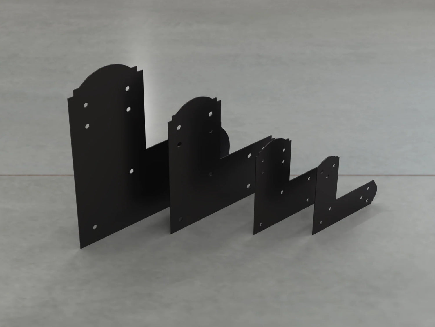 Crowned Style L Brackets - Various Sizes - Wood Post Brackets - construction brackets - brackets for post and beam construction - beam supports - post support - timber frame brackets - barndominium brackets - exposed beam brackets