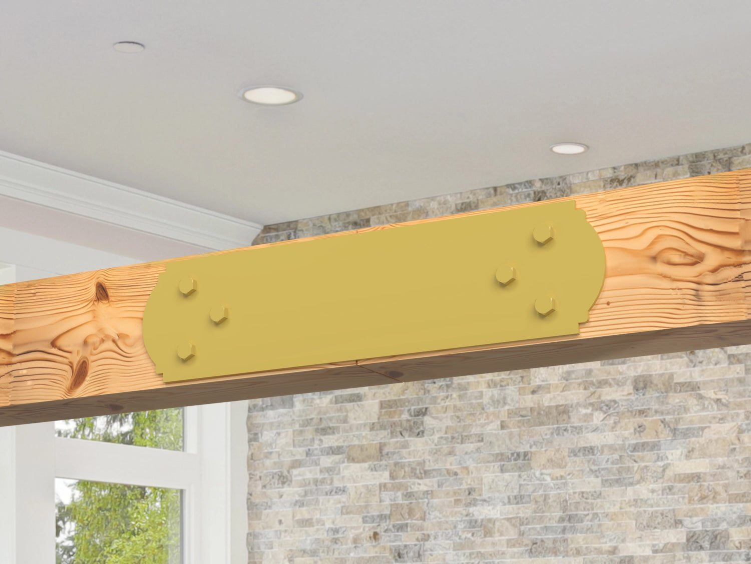 Straight Bracket - Crowned Style - For 4 Inch Lumber - Wood Post Brackets - construction brackets - brackets for post and beam construction - beam supports - post support - timber frame brackets - barndominium brackets - exposed beam brackets