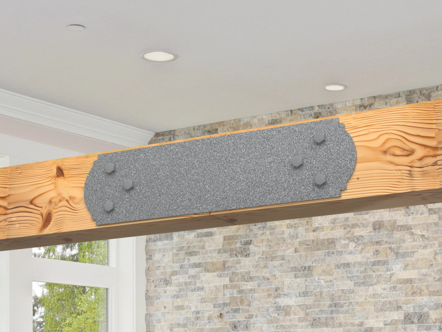 Straight Bracket - Crowned Style - For 4 Inch Lumber - Wood Post Brackets - construction brackets - brackets for post and beam construction - beam supports - post support - timber frame brackets - barndominium brackets - exposed beam brackets
