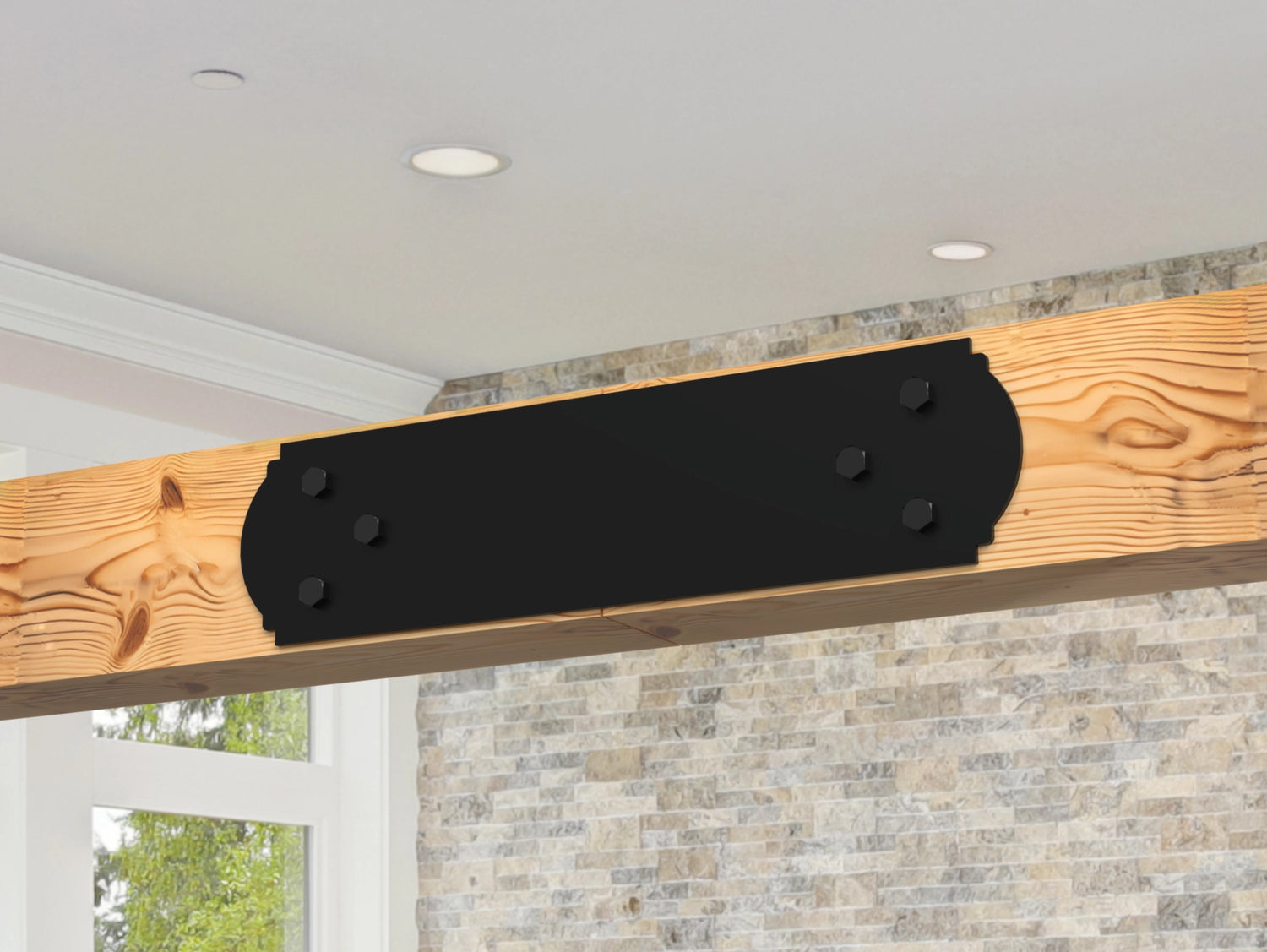 Straight Bracket - Crowned Style - For 4 Inch Lumber - Wood Post Brackets - construction brackets - brackets for post and beam construction - beam supports - post support - timber frame brackets - barndominium brackets - exposed beam brackets
