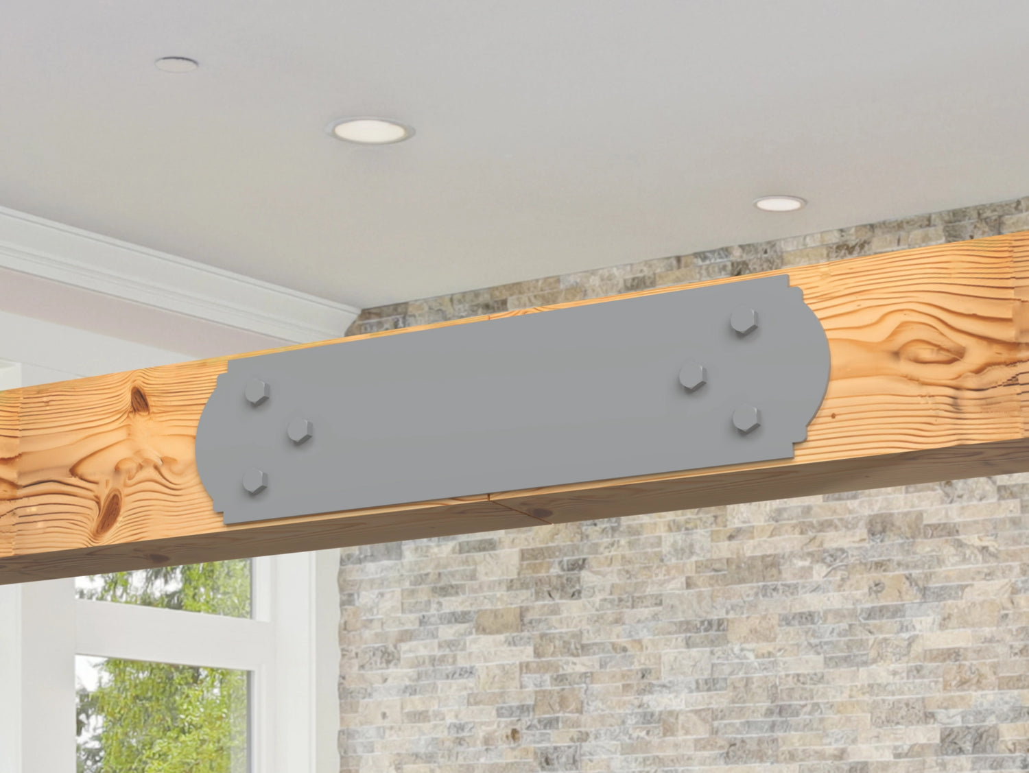Straight Bracket - Crowned Style - For 4 Inch Lumber - Wood Post Brackets - construction brackets - brackets for post and beam construction - beam supports - post support - timber frame brackets - barndominium brackets - exposed beam brackets