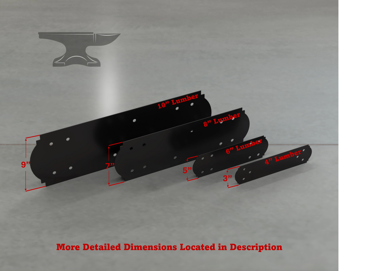 Crowned Style Straight Brackets - Various Sizes - Wood Post Brackets - construction brackets - brackets for post and beam construction - beam supports - post support - timber frame brackets - barndominium brackets - exposed beam brackets