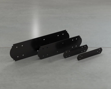Crowned Style Straight Brackets - Various Sizes - Wood Post Brackets - construction brackets - brackets for post and beam construction - beam supports - post support - timber frame brackets - barndominium brackets - exposed beam brackets