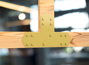 T Bracket - Crowned Style - For 8 Inch Lumber - Wood Post Brackets - construction brackets - brackets for post and beam construction - beam supports - post support - timber frame brackets - barndominium brackets - exposed beam brackets