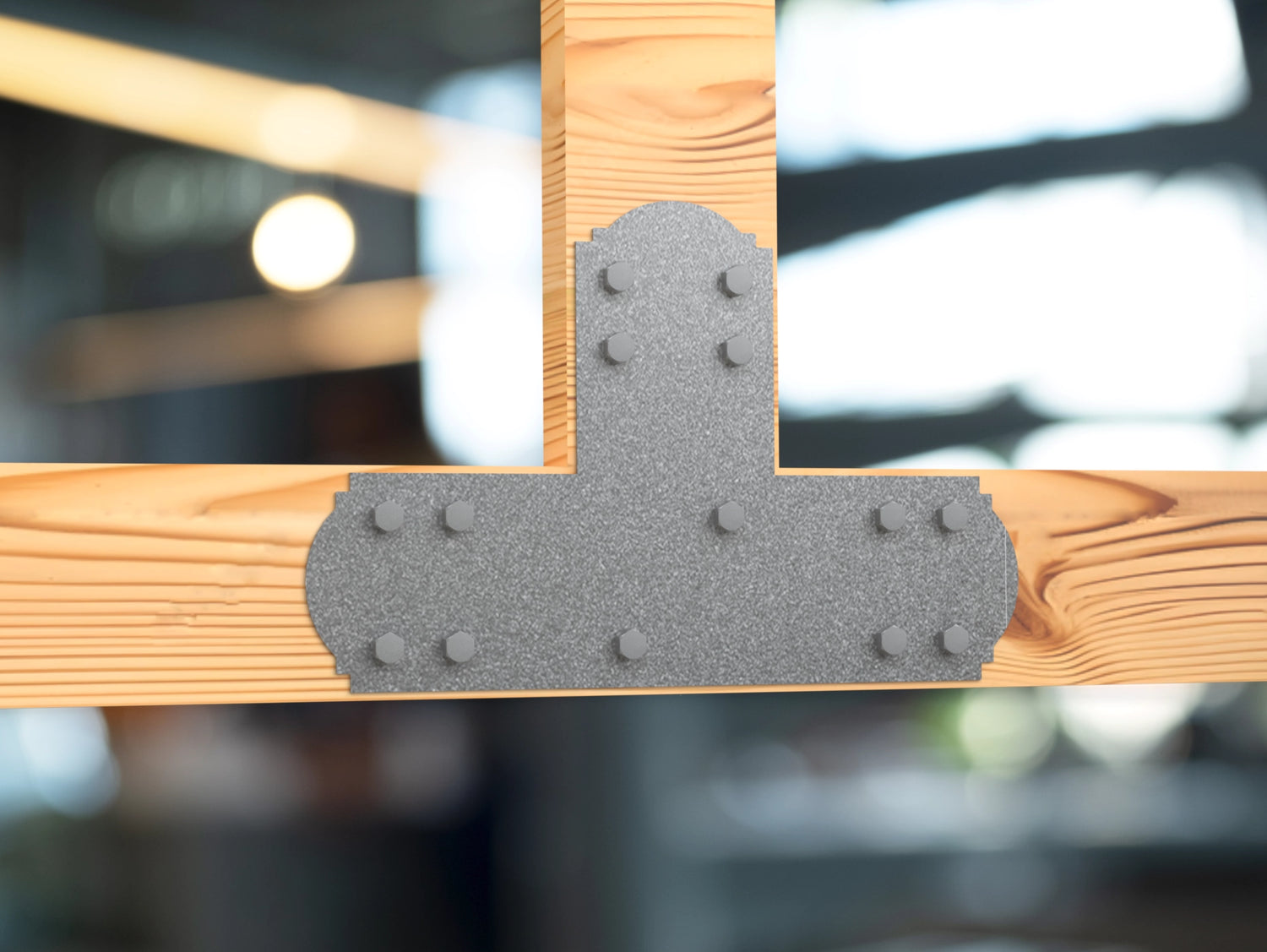 T Bracket - Crowned Style - For 8 Inch Lumber - Wood Post Brackets - construction brackets - brackets for post and beam construction - beam supports - post support - timber frame brackets - barndominium brackets - exposed beam brackets