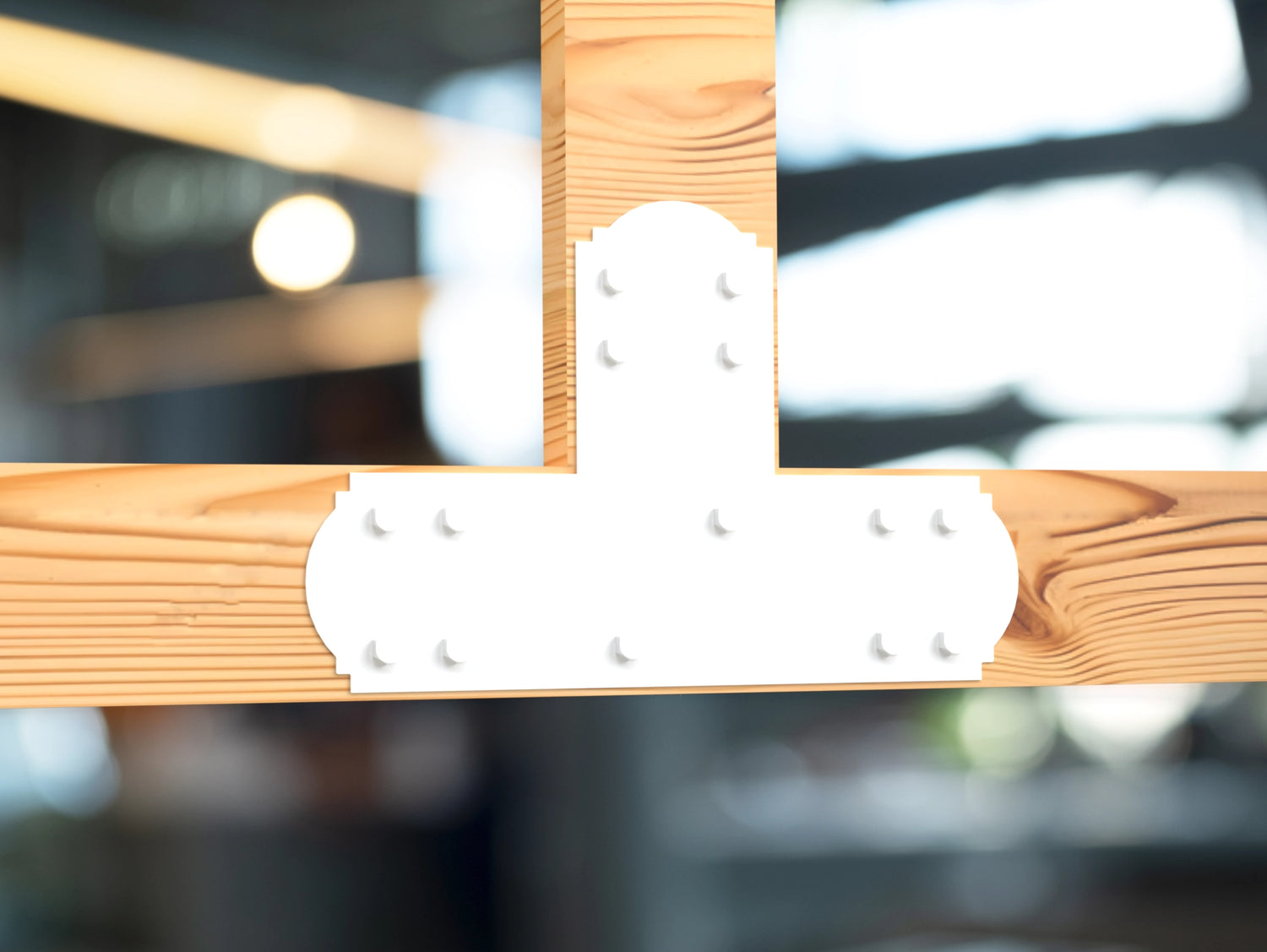 T Bracket - Crowned Style - For 8 Inch Lumber - Wood Post Brackets - construction brackets - brackets for post and beam construction - beam supports - post support - timber frame brackets - barndominium brackets - exposed beam brackets