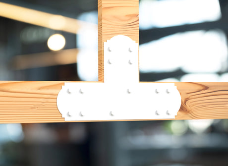 T Bracket - Crowned Style - For 8 Inch Lumber - Wood Post Brackets - construction brackets - brackets for post and beam construction - beam supports - post support - timber frame brackets - barndominium brackets - exposed beam brackets