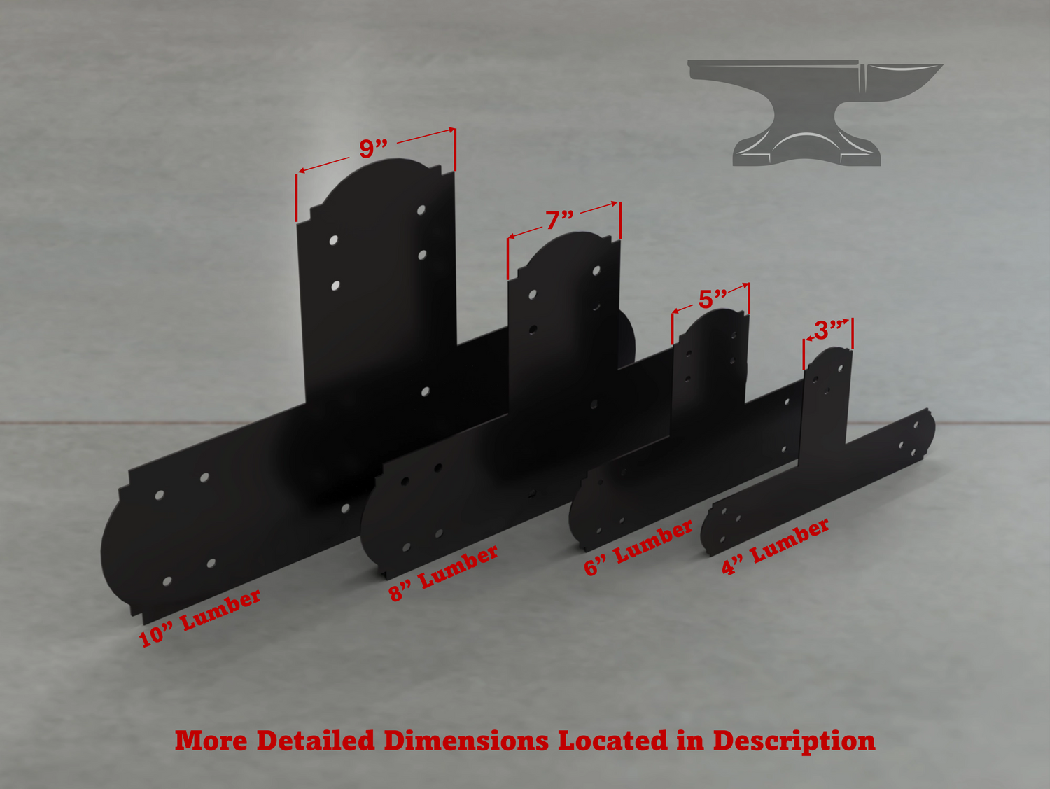 Crowned Style T Brackets - Various Sizes - Wood Post Brackets - construction brackets - brackets for post and beam construction - beam supports - post support - timber frame brackets - barndominium brackets - exposed beam brackets