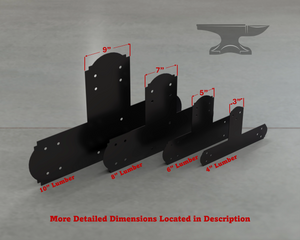 Crowned Style T Brackets - Various Sizes - Wood Post Brackets - construction brackets - brackets for post and beam construction - beam supports - post support - timber frame brackets - barndominium brackets - exposed beam brackets