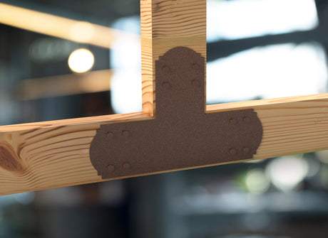 T Bracket - Crowned Style - For 6 Inch Lumber - Wood Post Brackets - construction brackets - brackets for post and beam construction - beam supports - post support - timber frame brackets - barndominium brackets - exposed beam brackets