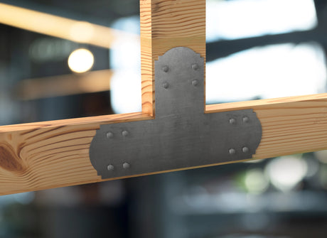 T Bracket - Crowned Style - For 6 Inch Lumber - Wood Post Brackets - construction brackets - brackets for post and beam construction - beam supports - post support - timber frame brackets - barndominium brackets - exposed beam brackets