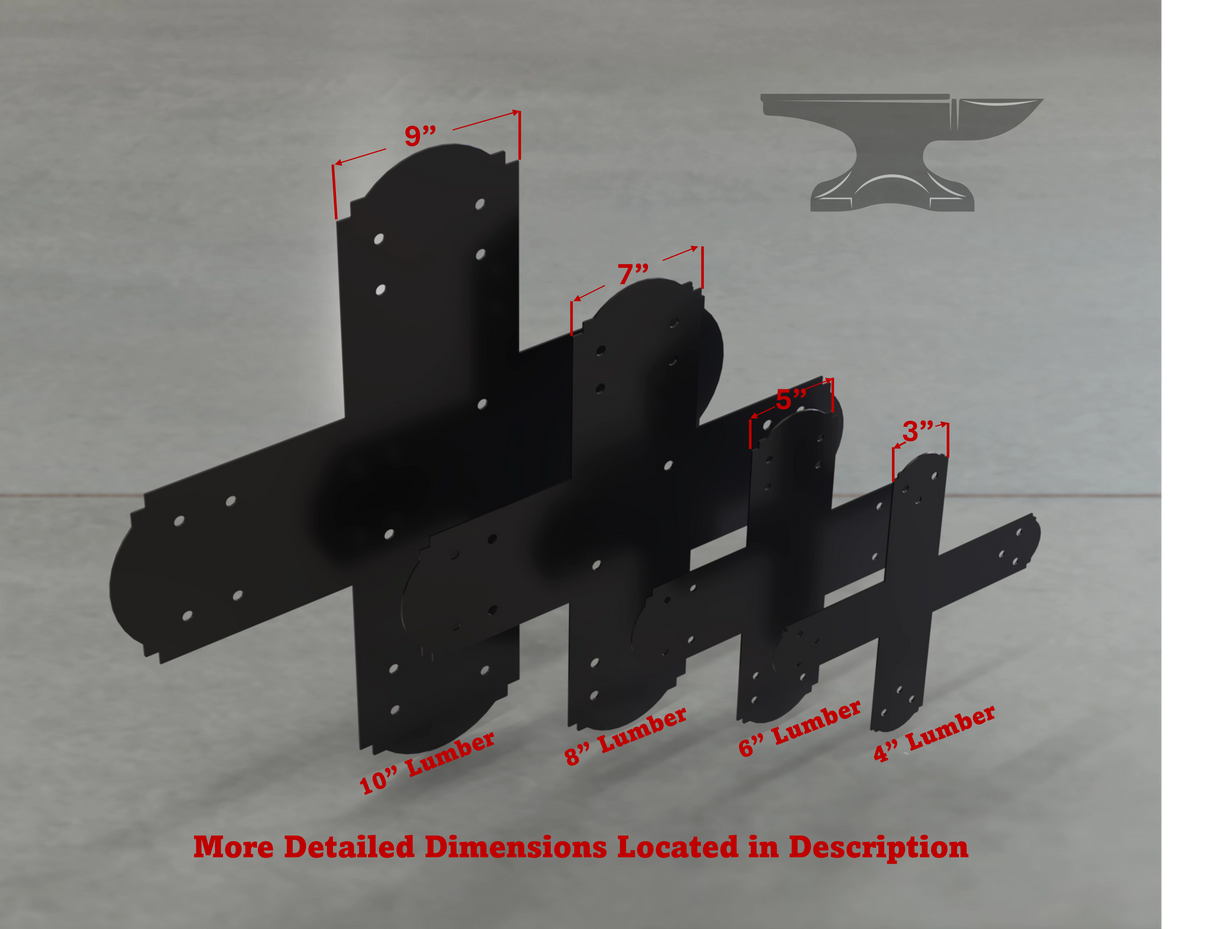 Crowned Style X Brackets - Various Sizes - Wood Post Brackets - construction brackets - brackets for post and beam construction - beam supports - post support - timber frame brackets - barndominium brackets - exposed beam brackets