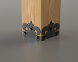 Decorative Post Base Plates (Pack of 2) - Fleur De Lis Style - Wood Post Brackets - construction materials - building supposrts - beam supports - post support - timber frame brackets - wood frame buildings - post frame buildings - barndominium brackets - exposed beam brackets