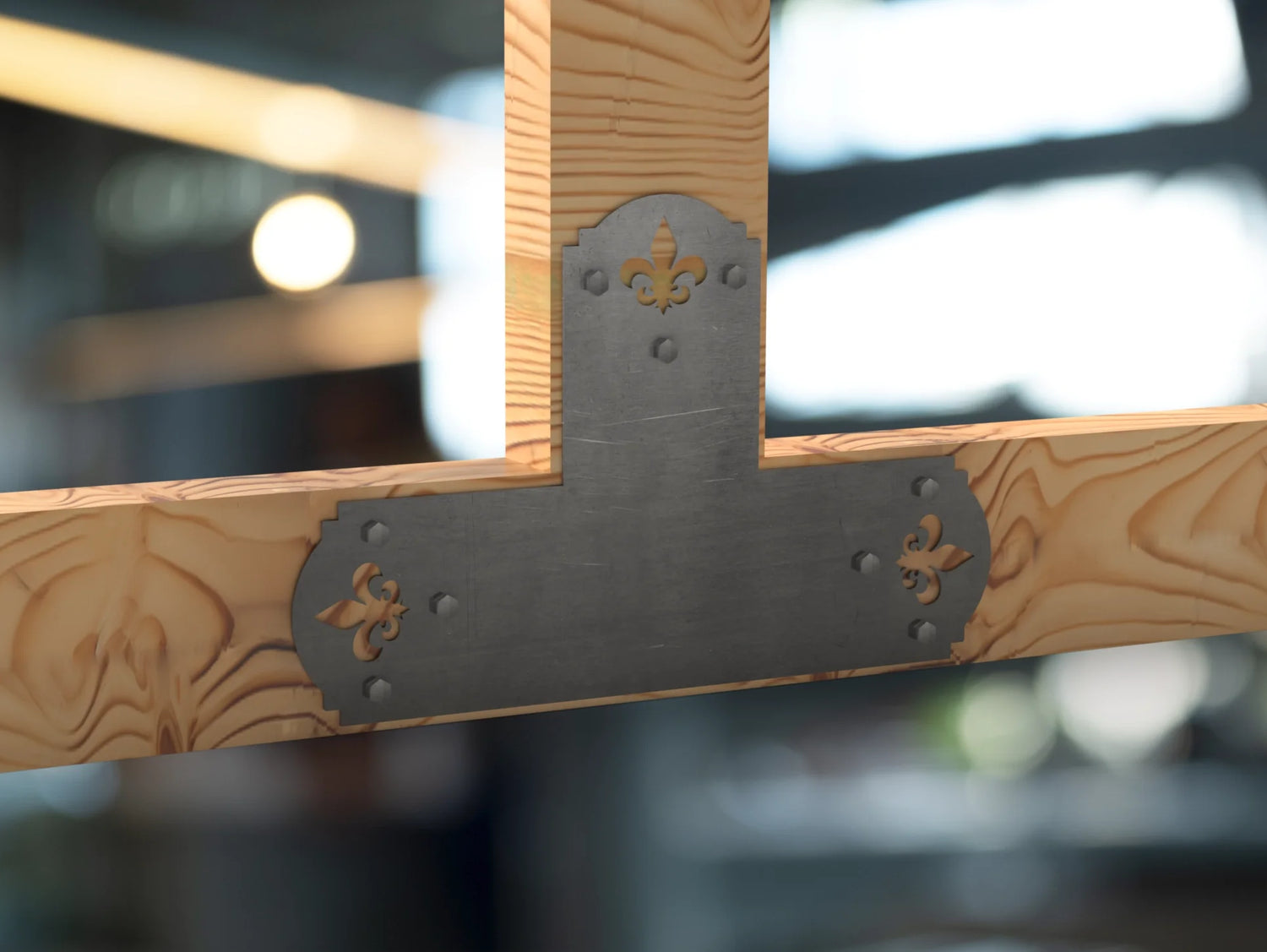 Crowned Fleur De Lis 6x6 Brackets - Madison Iron and Wood