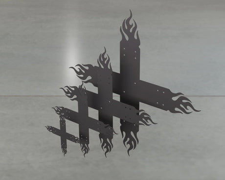 Flaming X Brackets - Various Sizes - Wood Post Brackets - construction brackets - brackets for post and beam construction - beam supports - post support - timber frame brackets - barndominium brackets - exposed beam brackets