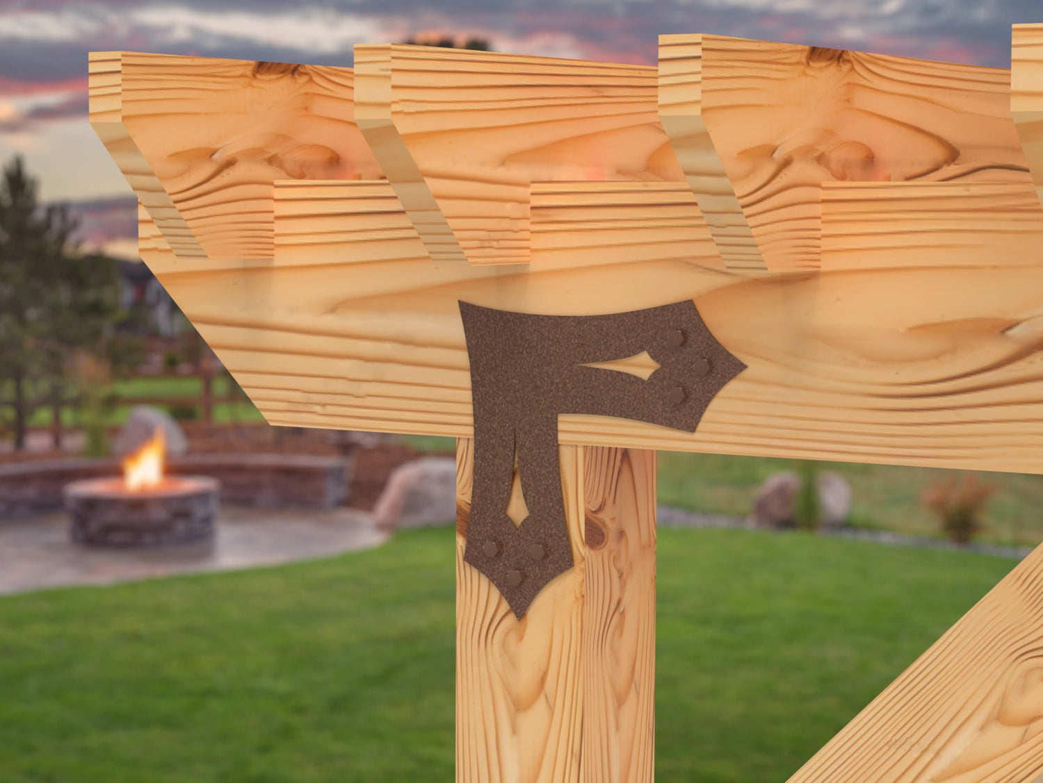L Bracket - Gothic Style - For 8 Inch Lumber - Wood Post Brackets - construction brackets - brackets for post and beam construction - beam supports - post support - timber frame brackets - barndominium brackets - exposed beam brackets