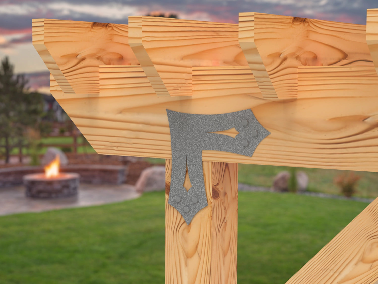 L Bracket - Gothic Style - For 8 Inch Lumber - Wood Post Brackets - construction brackets - brackets for post and beam construction - beam supports - post support - timber frame brackets - barndominium brackets - exposed beam brackets