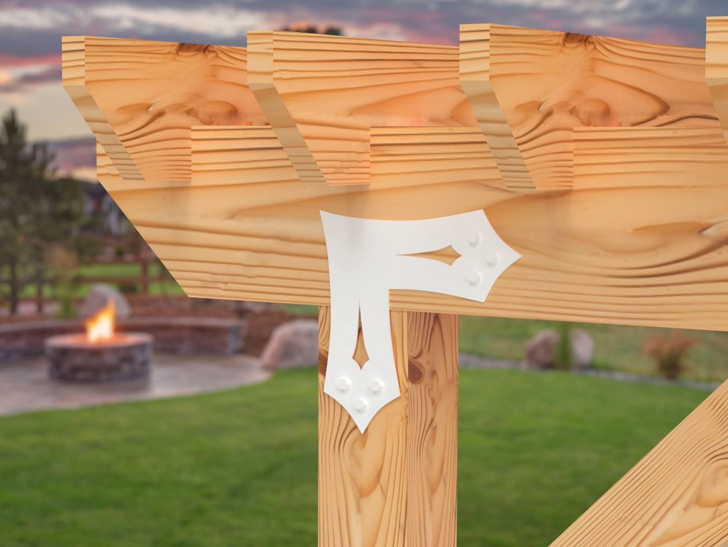 L Bracket - Gothic Style - For 8 Inch Lumber - Wood Post Brackets - construction brackets - brackets for post and beam construction - beam supports - post support - timber frame brackets - barndominium brackets - exposed beam brackets