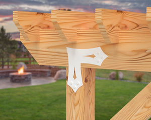 L Bracket - Gothic Style - For 8 Inch Lumber - Wood Post Brackets - construction brackets - brackets for post and beam construction - beam supports - post support - timber frame brackets - barndominium brackets - exposed beam brackets