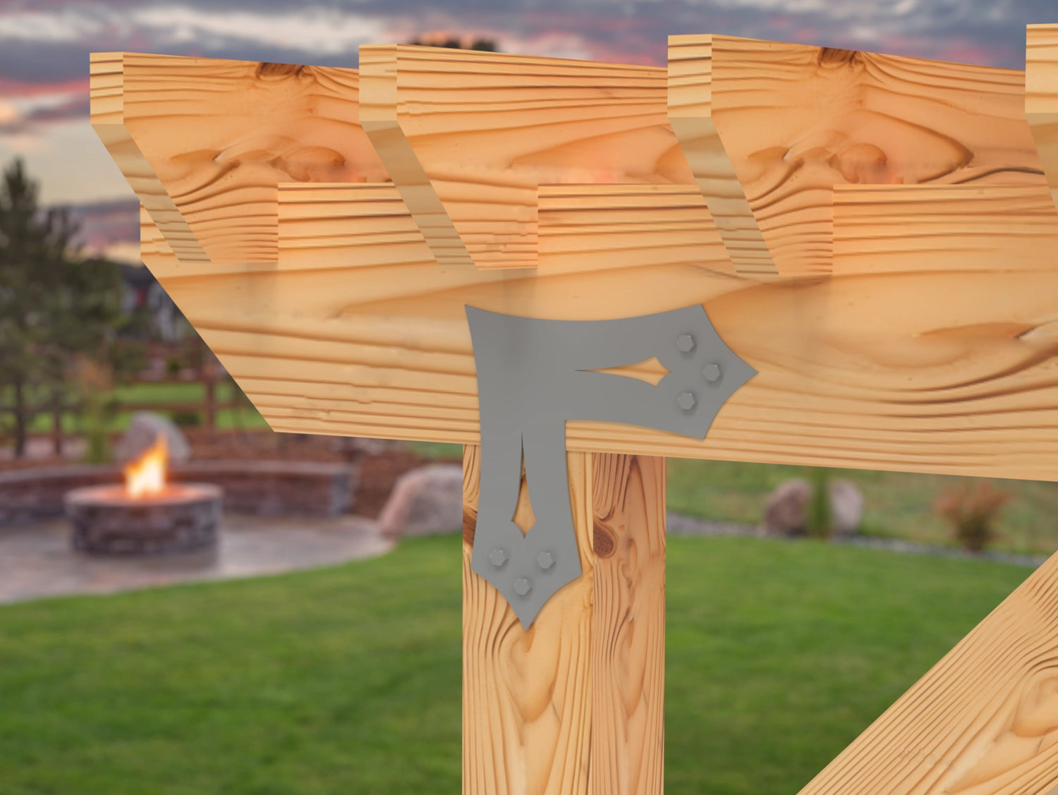 L Bracket - Gothic Style - For 8 Inch Lumber - Wood Post Brackets - construction brackets - brackets for post and beam construction - beam supports - post support - timber frame brackets - barndominium brackets - exposed beam brackets