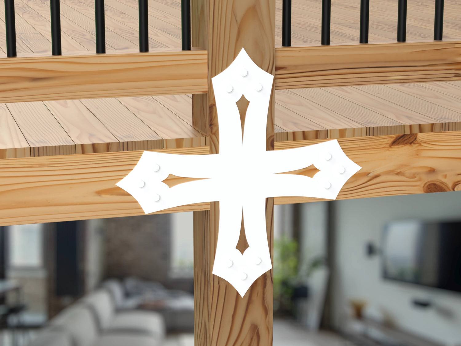 X Bracket - Gothic Style - For 8 Inch Lumber - Wood Post Brackets - construction brackets - brackets for post and beam construction - beam supports - post support - timber frame brackets - barndominium brackets - exposed beam brackets