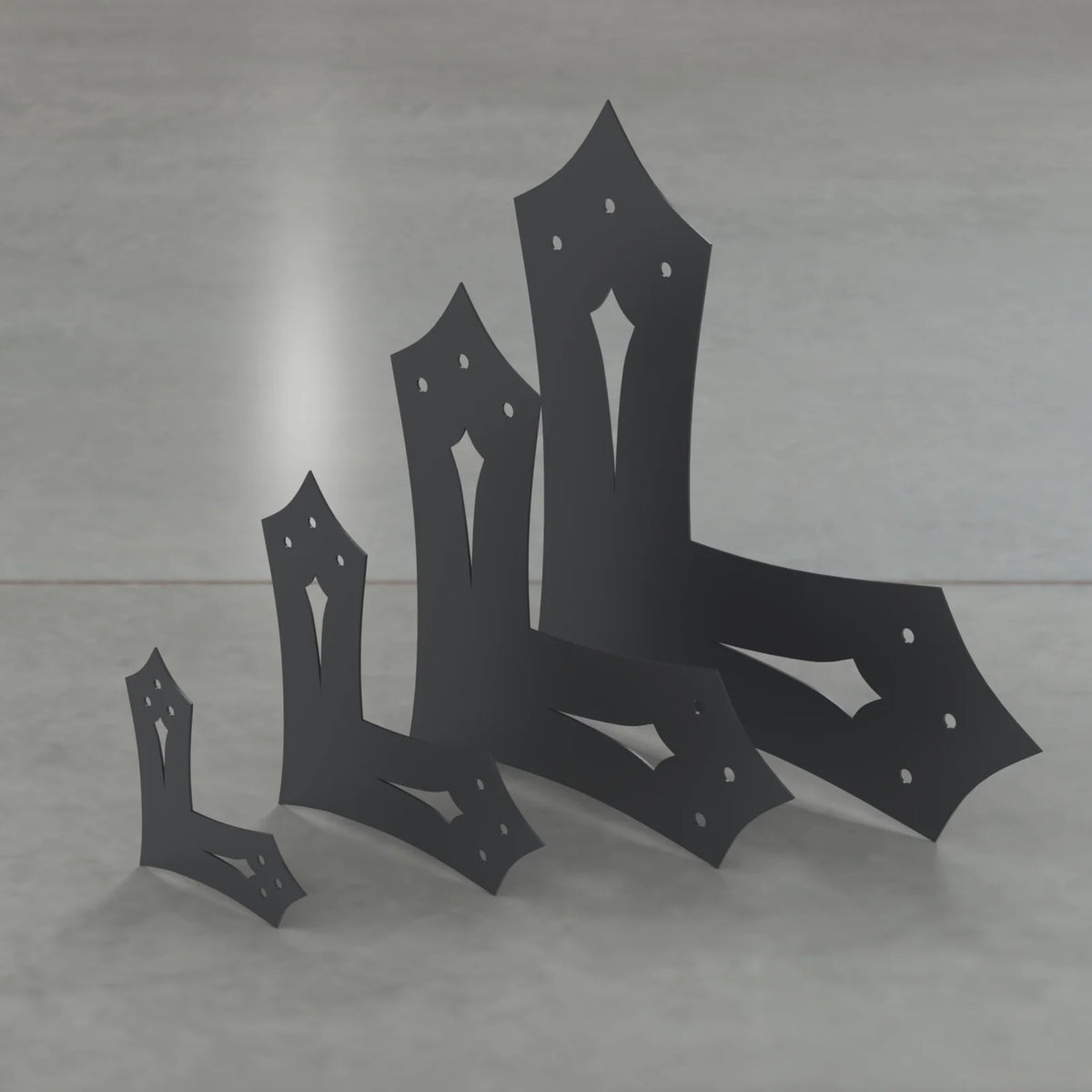 Gothic Rope Brackets Gothic Style L Brackets | Various Sizes | Wood Post Brackets