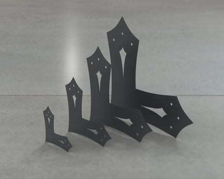 Gothic Style L Brackets - Various Sizes - Wood Post Brackets - construction brackets - brackets for post and beam construction - beam supports - post support - timber frame brackets - barndominium brackets - exposed beam brackets