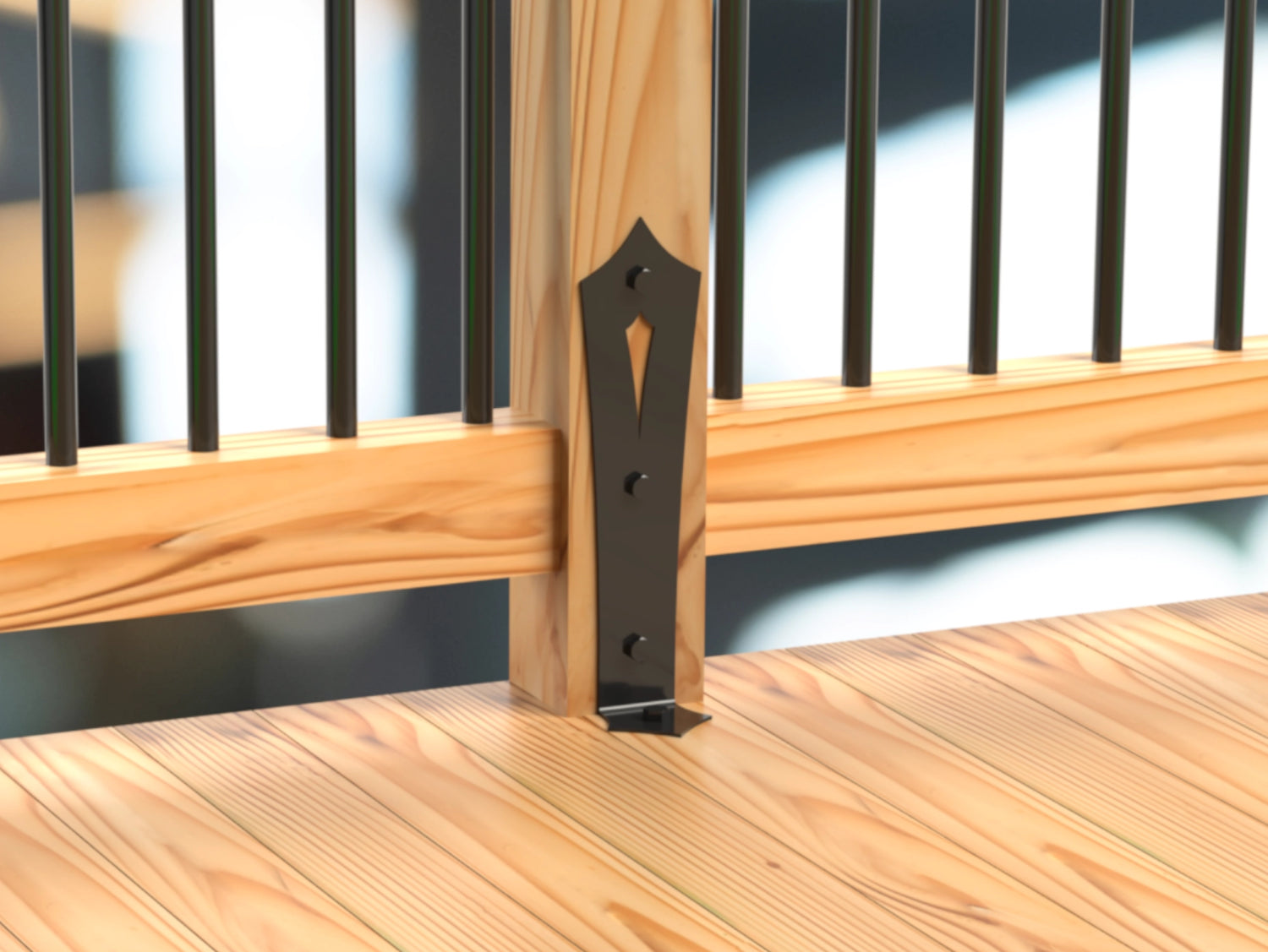 Gothic Universal Post Base Bracket - Wood Post Brackets - construction brackets - brackets for post and beam construction - beam supports - post support - timber frame brackets - barndominium brackets - exposed beam brackets