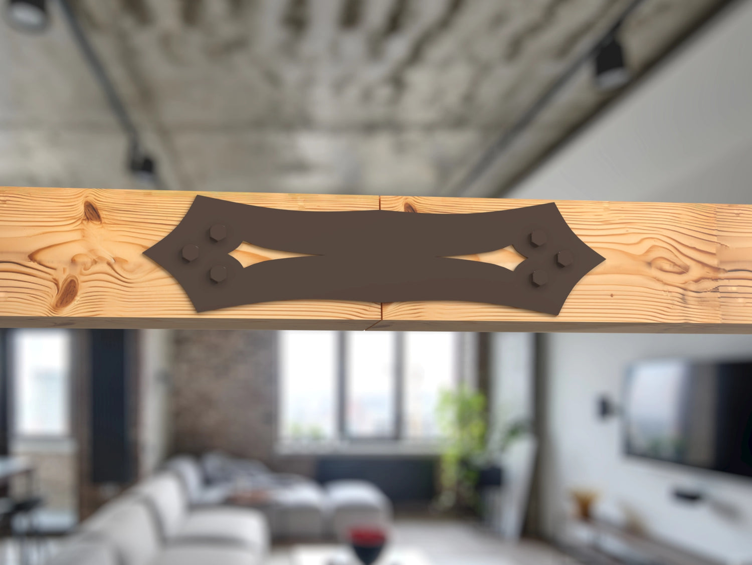 Straight Bracket - Gothic Style - For 8 Inch Lumber - Wood Post Brackets - construction brackets - brackets for post and beam construction - beam supports - post support - timber frame brackets - barndominium brackets - exposed beam brackets