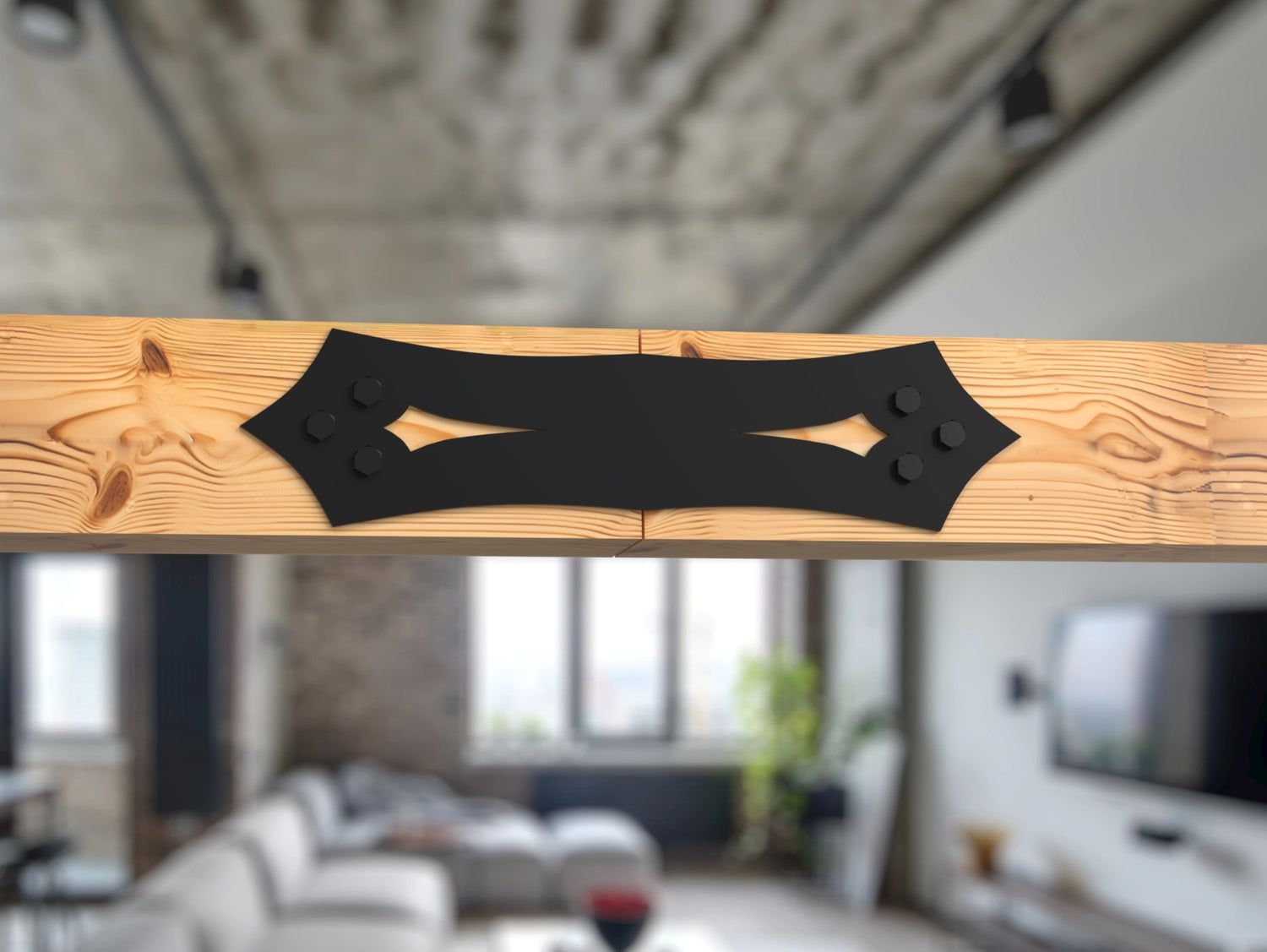 Straight Bracket - Gothic Style - For 8 Inch Lumber - Wood Post Brackets - construction brackets - brackets for post and beam construction - beam supports - post support - timber frame brackets - barndominium brackets - exposed beam brackets