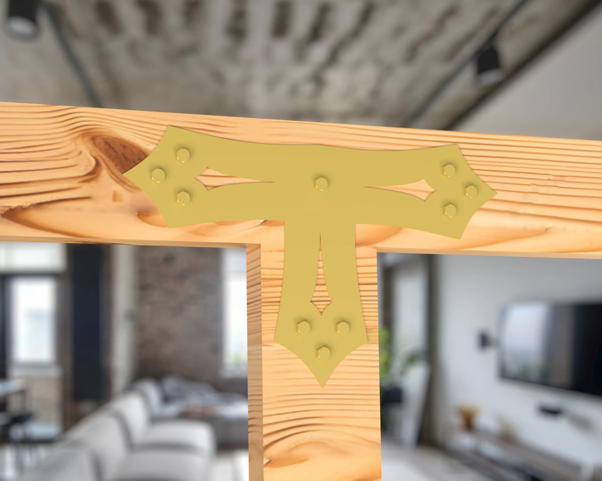 T Bracket - Gothic Style - For 8 Inch Lumber - Wood Post Brackets - construction brackets - brackets for post and beam construction - beam supports - post support - timber frame brackets - barndominium brackets - exposed beam brackets