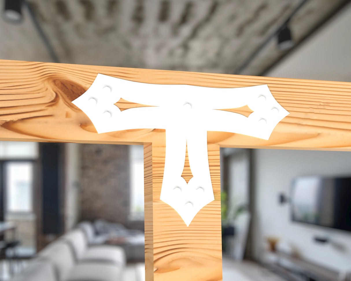 T Bracket - Gothic Style - For 8 Inch Lumber - Wood Post Brackets - construction brackets - brackets for post and beam construction - beam supports - post support - timber frame brackets - barndominium brackets - exposed beam brackets