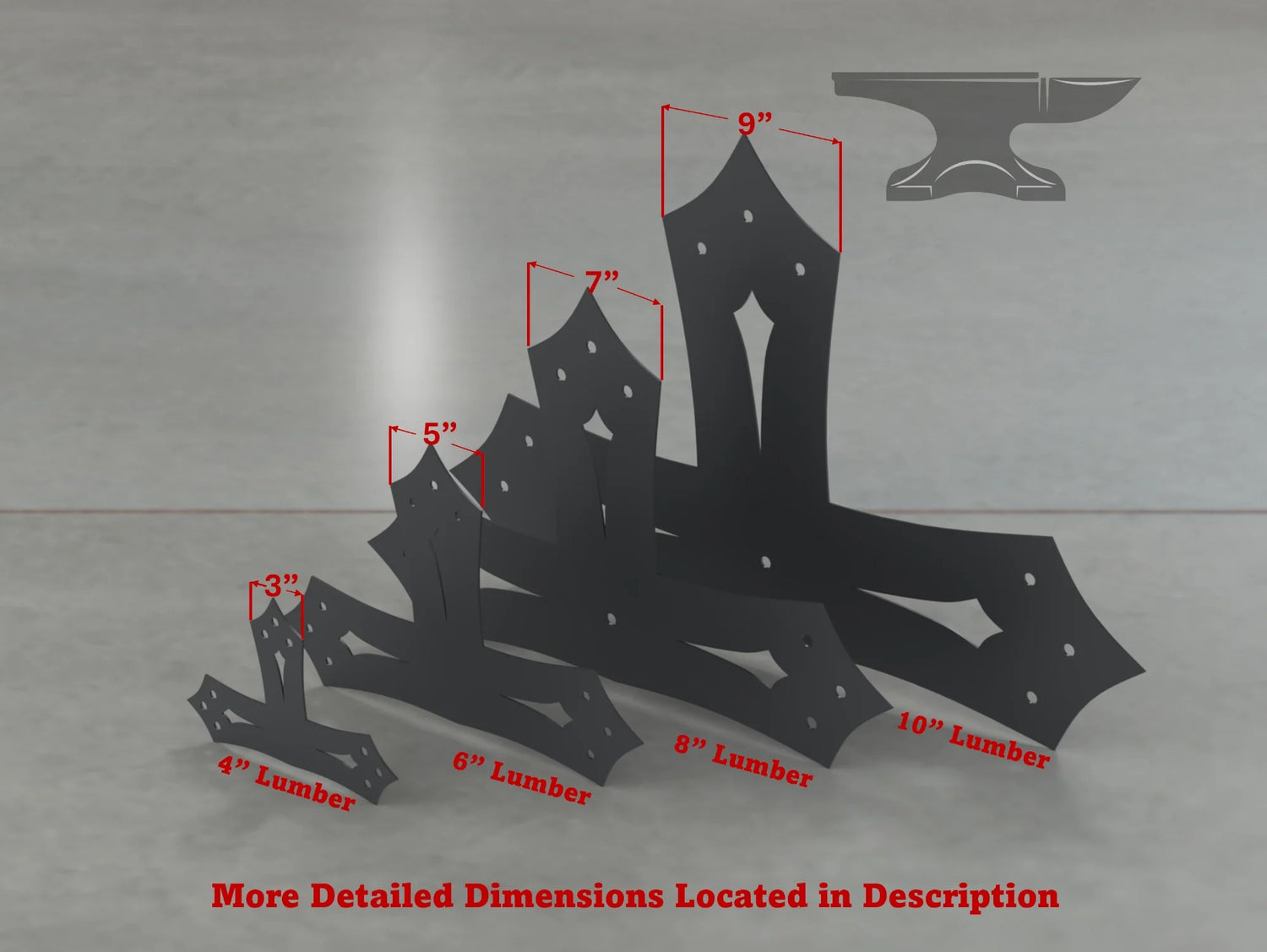 Gothic Style T Brackets - Various Sizes - Wood Post Brackets - construction brackets - brackets for post and beam construction - beam supports - post support - timber frame brackets - barndominium brackets - exposed beam brackets