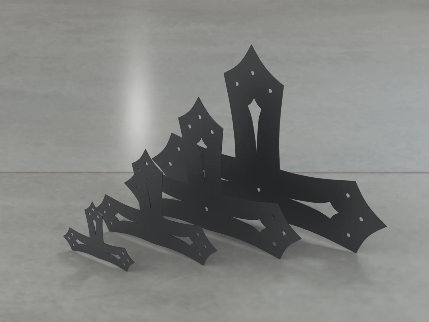 Gothic Style T Brackets - Various Sizes - Wood Post Brackets - construction brackets - brackets for post and beam construction - beam supports - post support - timber frame brackets - barndominium brackets - exposed beam brackets