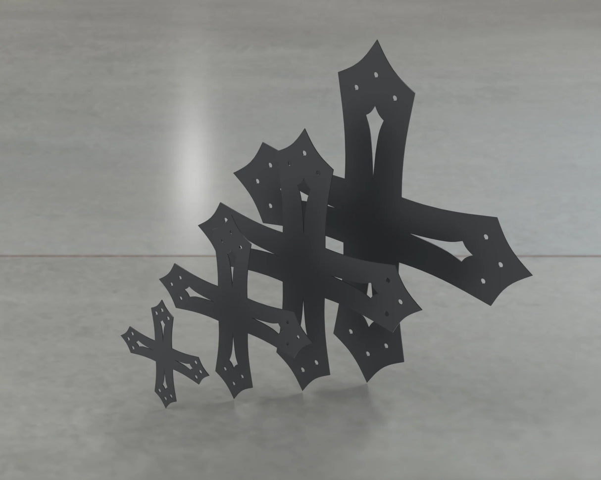 Gothic Style X Brackets - Various Sizes - Wood Post Brackets - construction brackets - brackets for post and beam construction - beam supports - post support - timber frame brackets - barndominium brackets - exposed beam brackets