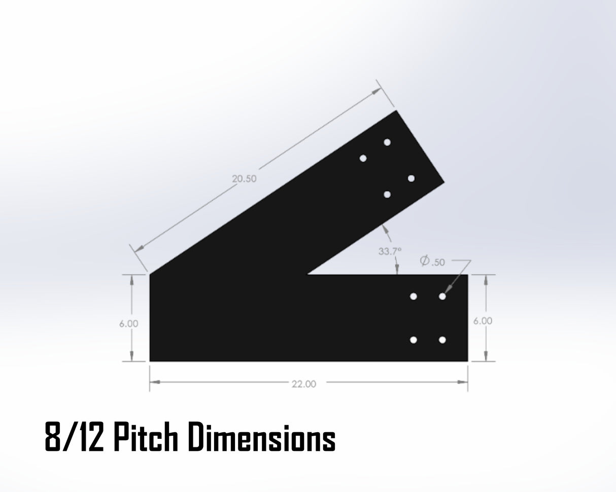 Howe Truss Bracket Set - Industrial Style - For 8 Inch Lumber