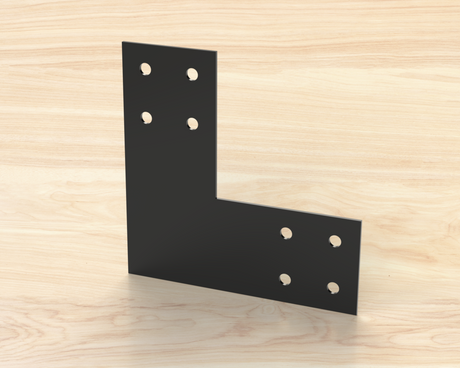 L Bracket - Industrial Style - 4 Inch Lumber - Wood Post Brackets - construction materials - building supposrts - beam supports - post support - timber frame brackets - wood frame buildings - post frame buildings - barndominium brackets - exposed beam brackets