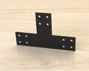 T Bracket - Industrial Style - 4 Inch Lumber - Wood Post Brackets - construction materials - building supposrts - beam supports - post support - timber frame brackets - wood frame buildings - post frame buildings - barndominium brackets - exposed beam brackets
