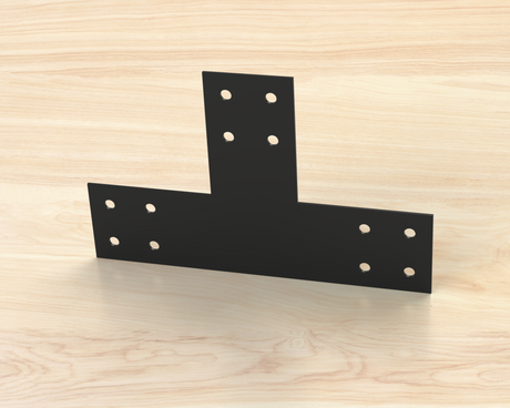 T Bracket - Industrial Style - 4 Inch Lumber - Wood Post Brackets - construction materials - building supposrts - beam supports - post support - timber frame brackets - wood frame buildings - post frame buildings - barndominium brackets - exposed beam brackets