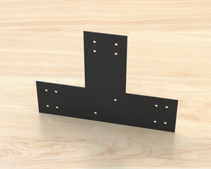 T Bracket - Industrial Style - 8 Inch Lumber - Wood Post Brackets - construction materials - building supposrts - beam supports - post support - timber frame brackets - wood frame buildings - post frame buildings - barndominium brackets - exposed beam brackets