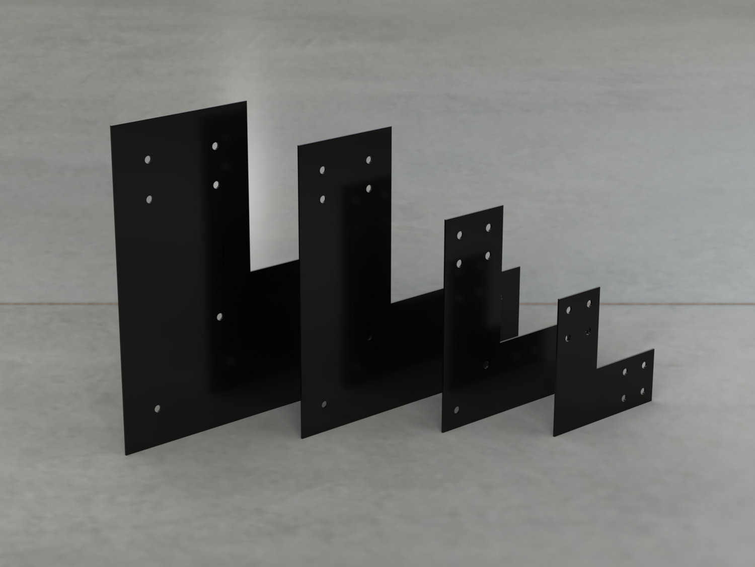 Industrial Style L Brackets - Various Sizes - Wood Post Brackets - construction brackets - brackets for post and beam construction - beam supports - post support - timber frame brackets - barndominium brackets - exposed beam brackets